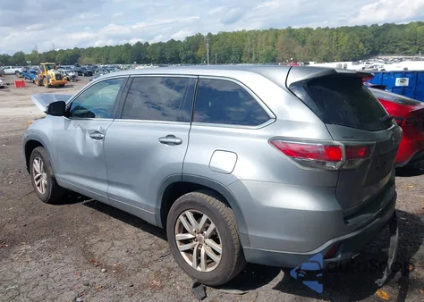 2014 Toyota Highlander Le from USA, damaged, VIN 5TDZARFH0ES008867
